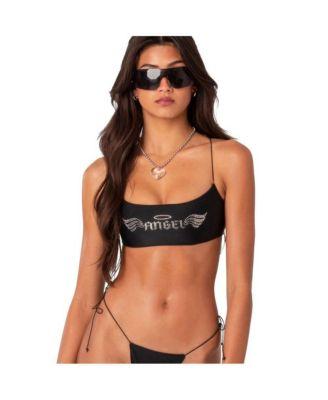 Women's Bikini Top With Angel Silver Diamonds by EDIKTED Women's Bikini Top With Angel Silver Diamonds by EDIKTED