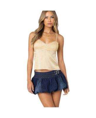 Women's Blanca Satin Lace Trim Tank Top by EDIKTED