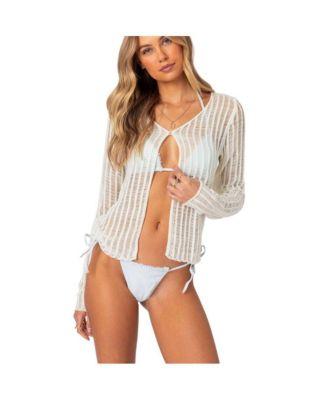 Women's Cayla Sheer Knit Cardigan by EDIKTED