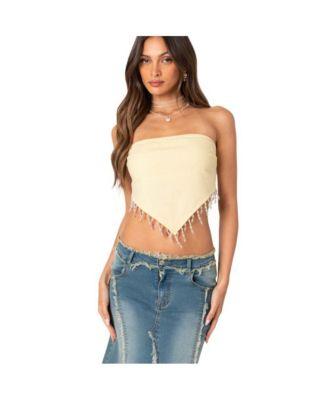 Women's Chandelier Beaded Triangle Top by EDIKTED