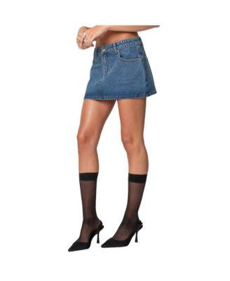 Womens Chiara Denim Micro Skirt by EDIKTED