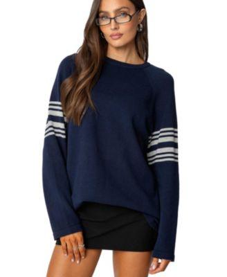 Women's Contrast Stripe Oversized Knit Top by EDIKTED