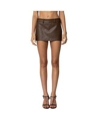 Women's Crawford Faux Leather Micro Skort by EDIKTED
