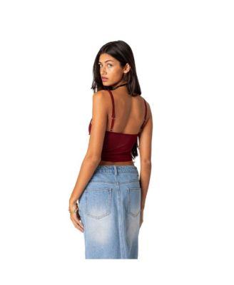 Women's Cressida sheer mesh tank top by EDIKTED