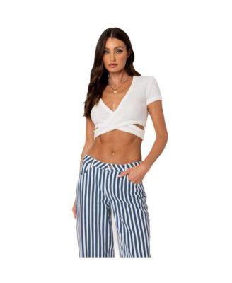 Women's Dez Crisscross Waffle Top by EDIKTED