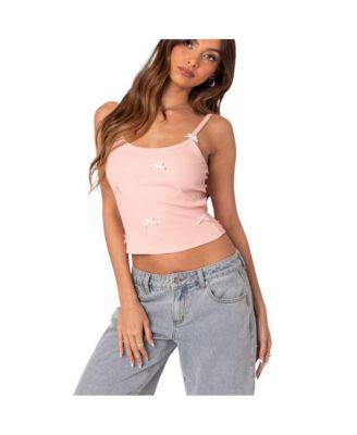 Women's Emilia Ribbed Bow Tank Top by EDIKTED
