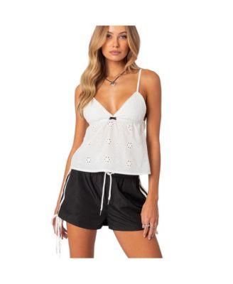 Women's Emilie Eyelet Tank Top by EDIKTED