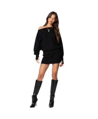 Women's Eve Off Shoulder Knit Mini Dress by EDIKTED