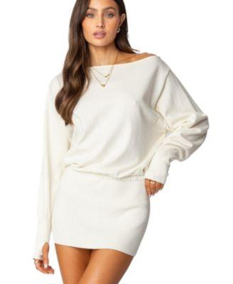 Women's Eve Off Shoulder Knit Mini Dress by EDIKTED