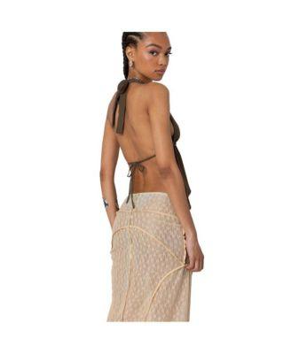 Women's Freda Open Back Chiffon Top by EDIKTED