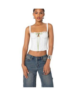 Women's Garden Girl ribbon eyelet corset by EDIKTED