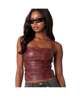 Women's Haze strappy faux leather top by EDIKTED
