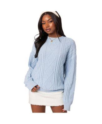 Women's Jessy cable knit oversized sweater by EDIKTED