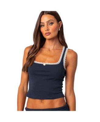 Women's Kadence lace trim tank top by EDIKTED