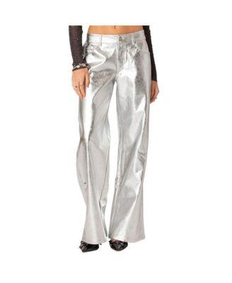 Women's Kim metallic faux leather pants by EDIKTED