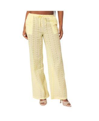 Women's Lemon Lacey Cotton Pants by EDIKTED