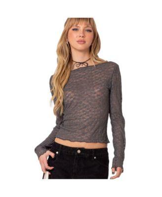 Women's Leony sheer lace top by EDIKTED