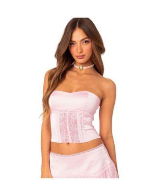 Women's Lex satin & lace corset Top by EDIKTED