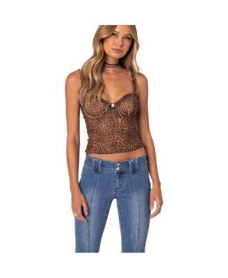 Women's Lidia Sheer Mesh Bra Top by EDIKTED