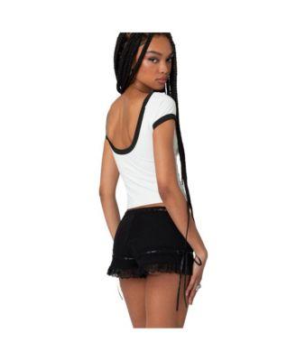 Women's Low Back Contrast T Shirt by EDIKTED