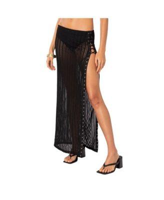 Women's Lucea Lace Up Sheer Knit Maxi Skirt by EDIKTED Women's Lucea Lace Up Sheer Knit Maxi Skirt by EDIKTED