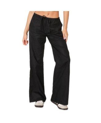 Women's Maison straight-leg linen pants by EDIKTED