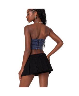Women's Mazie Faux Leather Bandeau Top by EDIKTED