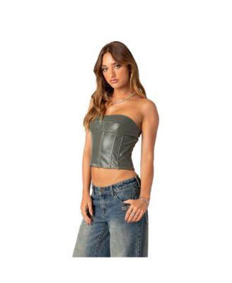 Women's Moss Lace Up Corset Top by EDIKTED