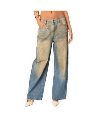 Women's Muddy Washed Low Rise Jeans by EDIKTED