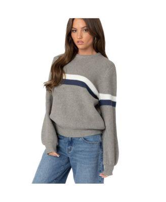 Women's Nautical Striped Oversized Sweater by EDIKTED