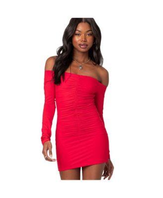 Women's Off shoulder gathered mini dress by EDIKTED