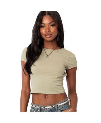 Women's Open Back T-Shirt With Short Sleeve by EDIKTED