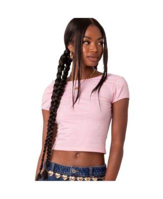 Women's Open Back T-Shirt With Short Sleeve by EDIKTED