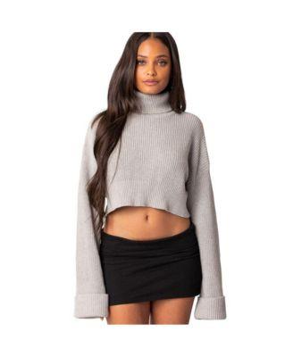 Women's Oversized turtleneck cropped sweater by EDIKTED
