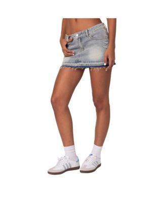 Women's Priyanka Distressed Denim Mini Skirt by EDIKTED Women's Priyanka Distressed Denim Mini Skirt by EDIKTED