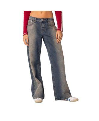 Women's Raelynn Washed Low Rise Jeans by EDIKTED