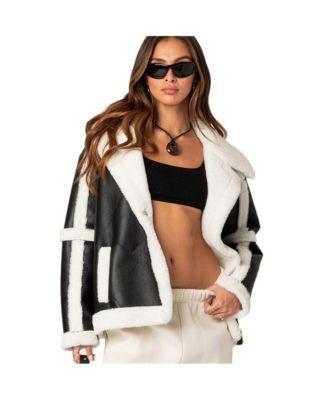 Women's Rocki oversized shearling jacket by EDIKTED