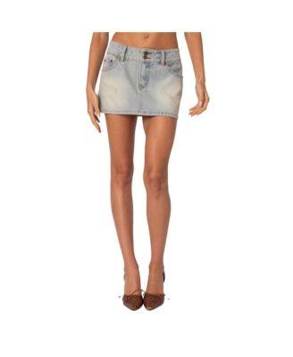Women's Rumble Washed Denim Mini Skirt by EDIKTED