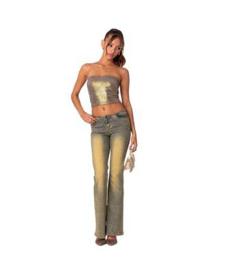 Women's Spotlight metallic tube top by EDIKTED