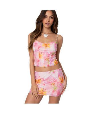 Women's Stassi Cowl Neck Printed Coreset Top by EDIKTED