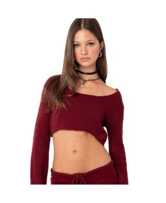 Women's Staycation Cropped Knit Top by EDIKTED