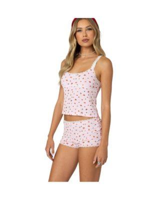 Women's Strawberry Girl Printed Tank Top by EDIKTED