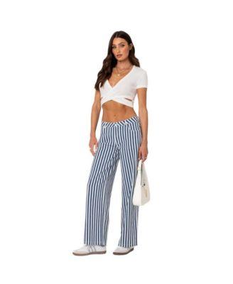 Women's Striped Low Rise Jeans by EDIKTED