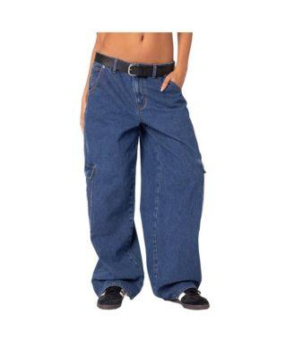 Women's Super Over d Belted Boyfriend Jeans by EDIKTED Women's Super Over d Belted Boyfriend Jeans by EDIKTED
