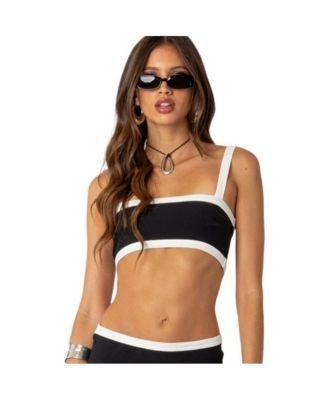 Women's Sutton contrast ribbed Bra top by EDIKTED