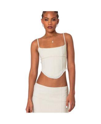 Women's Thora Woven Lace Up Corset Top by EDIKTED