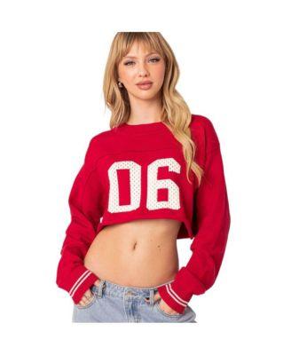 Women's Varsity cropped sweater by EDIKTED