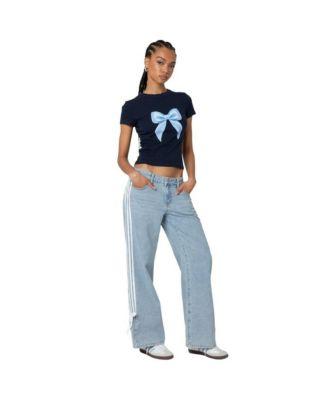 Women's Washed Low Rise Ribbon Jeans by EDIKTED