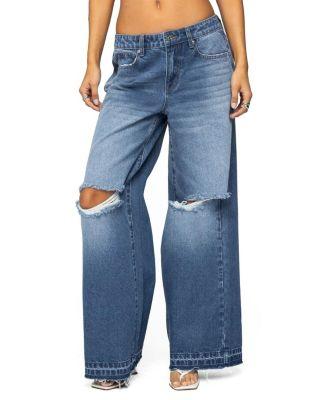 Xenia Distressed Low Rise Jeans by EDIKTED