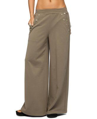 Zania Iridescent Button Sweatpants by EDIKTED